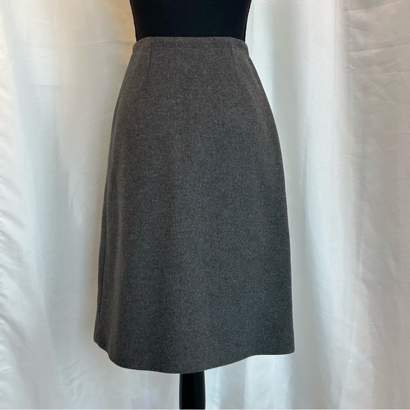 STELLA McCartney gray Pelier wrap front wool cashmere blend button skirt Sz 38 - Picture 7 of 15